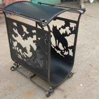 Кованая дровница "Волчата" превью Дровница с крышей купить превью